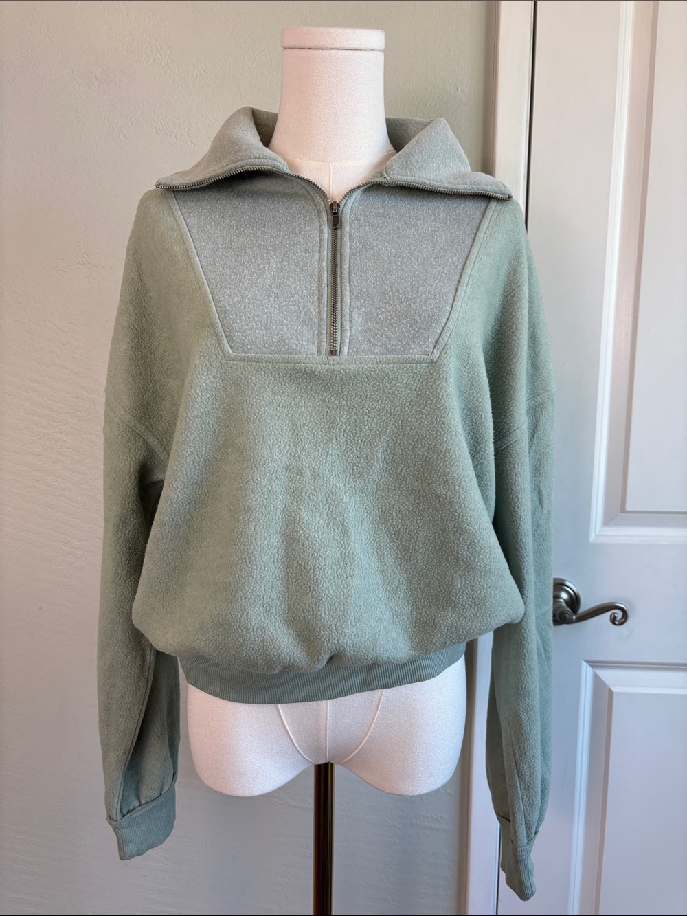 Bundle 2/$30! Double Zero Sage Green Half-Zip Fleece Pullover